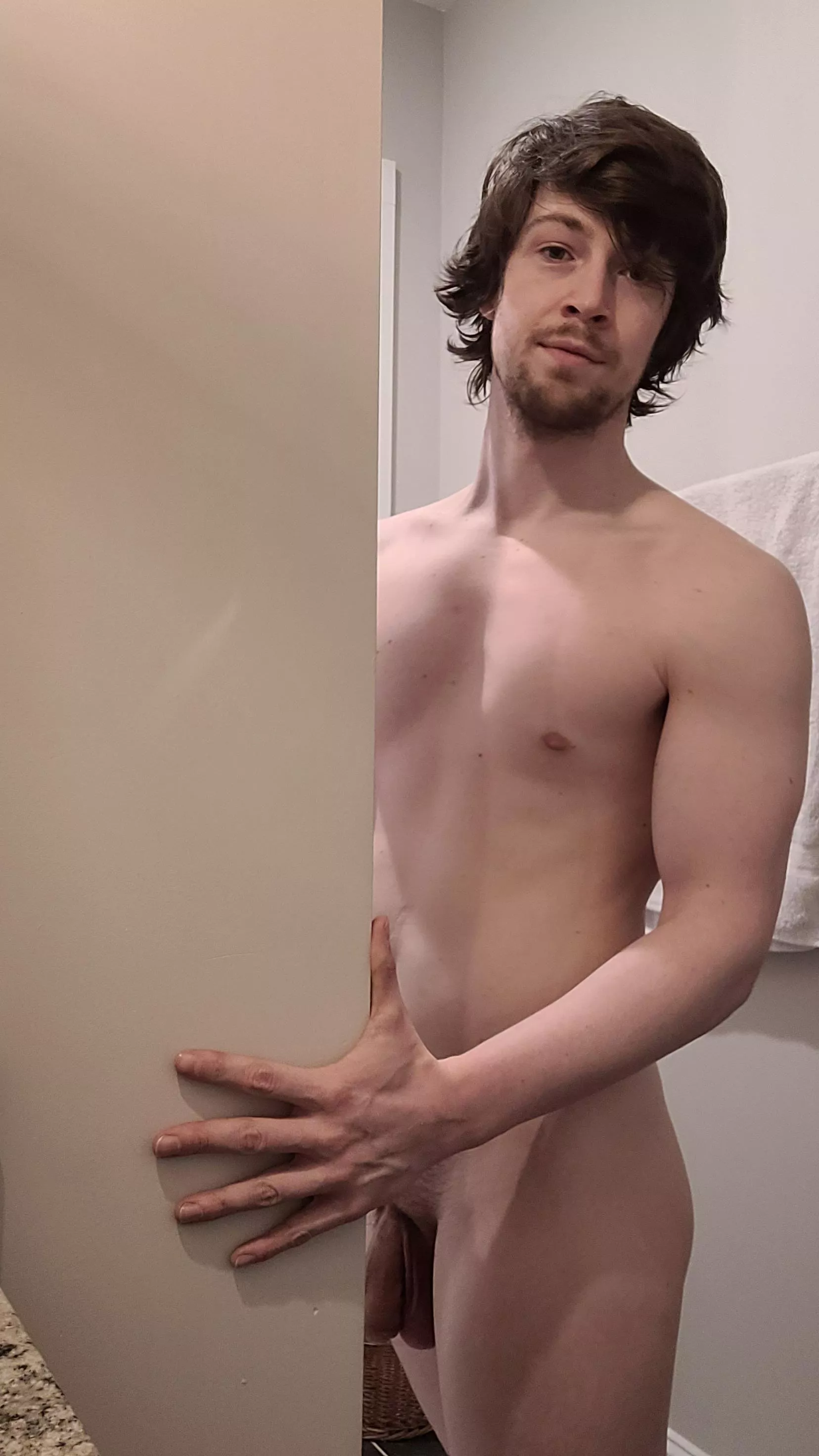 From when I had longer hair. I was trying to hide for a mild pic, but my soft dick had other plans
