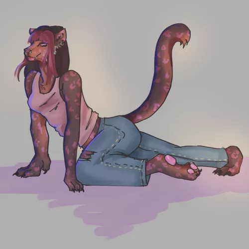 I'm new to furry art, please be kind! This is my third ever piece, I drew my girlfriends fursona :>