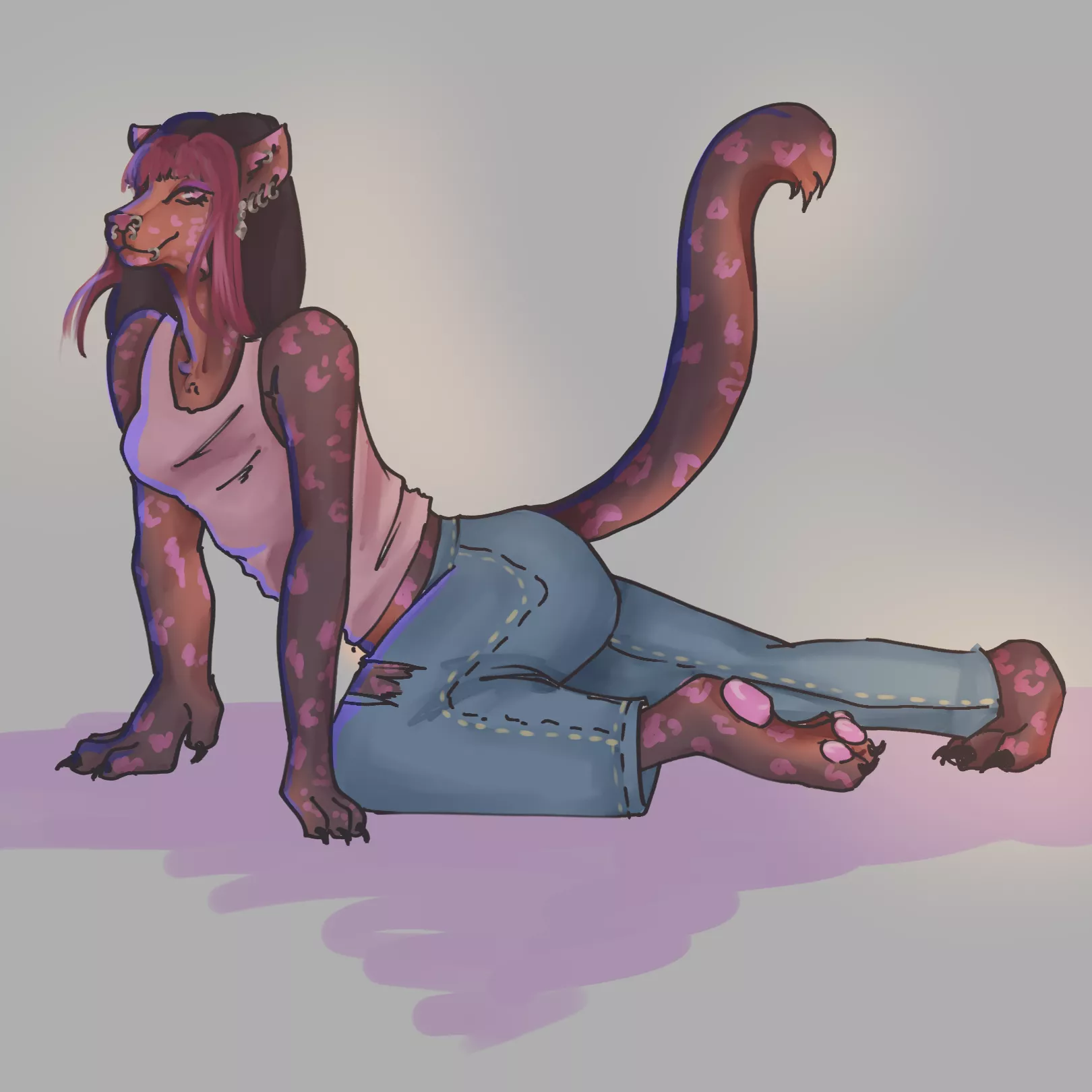 I'm new to furry art, please be kind! This is my third ever piece, I drew my girlfriends fursona :>