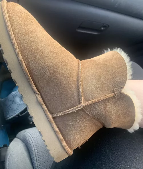 I’m so tempted to take these off. My friend that is driving has a major foot fetish and I’m not wearing socks. I want to see his reaction