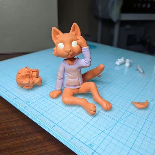 (WIP) Hoodie Fox Sculpture. So close to being finished!! (art by me)