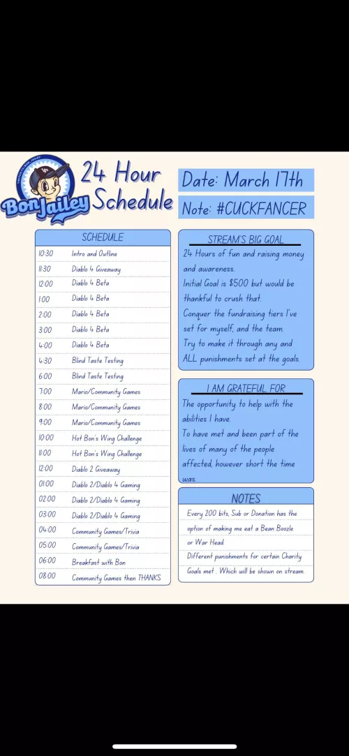 24 Hour Charity Stream coming March 17th, looking for rewards ideas when goals are met