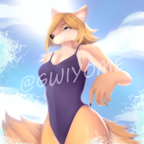 A day at the beach! I'm trying a new art style, what do you think?