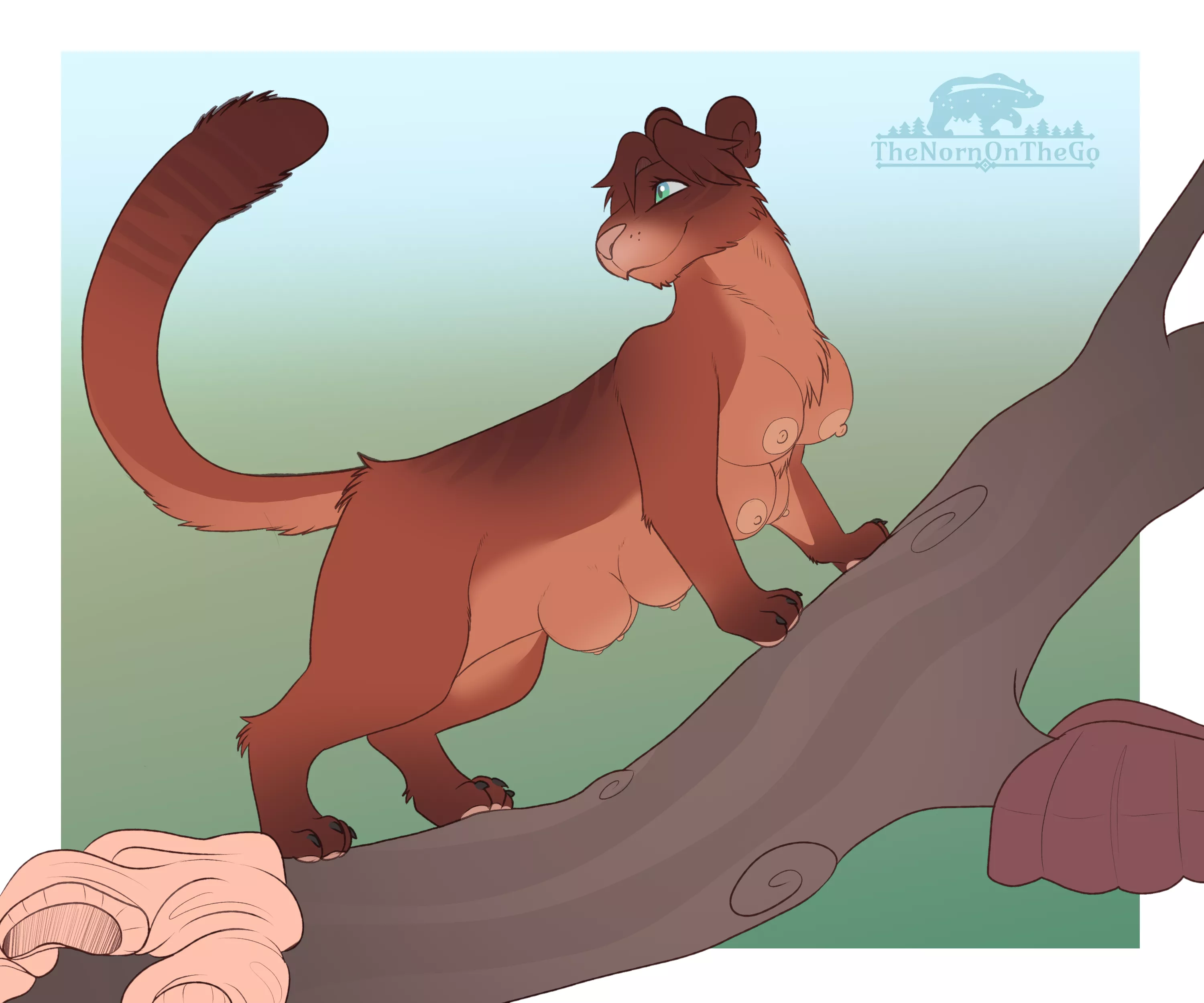 Branching Out by TheNornOnTheGo (Human F -> Cougar, Busty Feral, Multibreast, Willing TF)