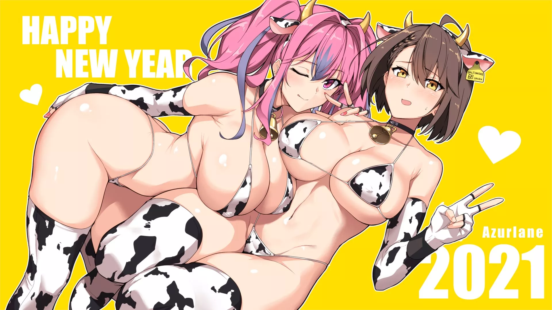 Cow bikini Bremerton and Baltimore [Azur Lane]