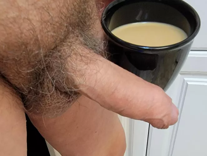 Daddy enjoying his morning coffee and wood .Dad/grandpa [71] 😈😉🍆