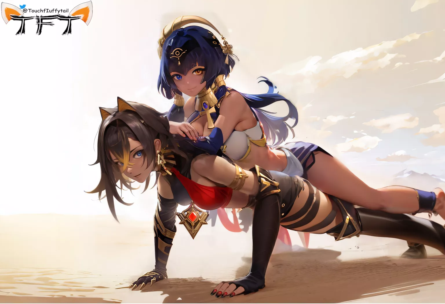 Dehya and Candice working out