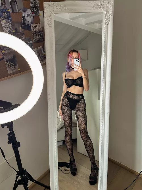 Feeling hot semi-naked wearing all black