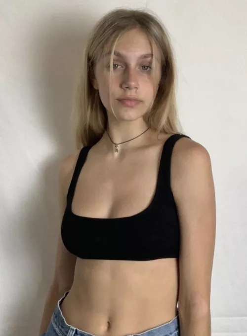 Posing in a crop top