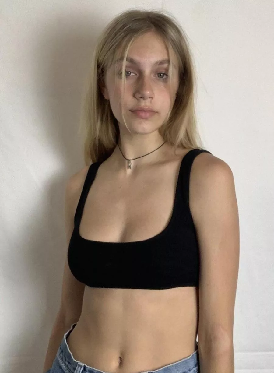 Posing in a crop top