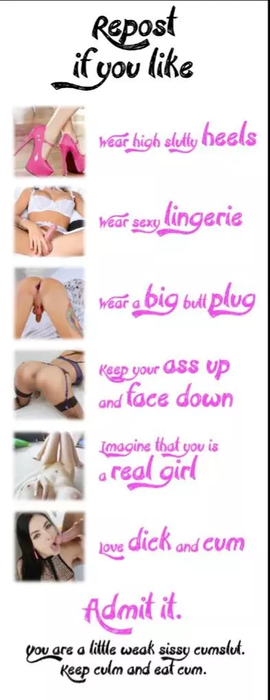 The 7 Sissy commandments 💜