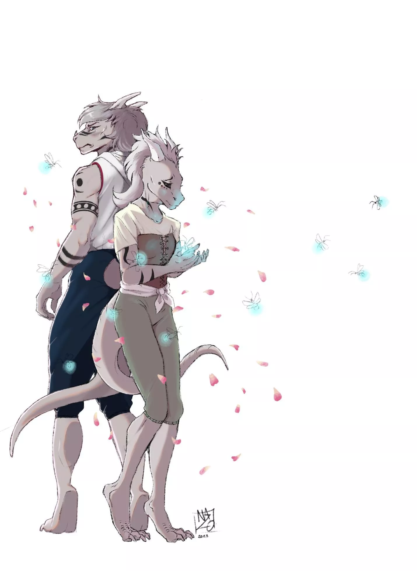 The main characters of a fantasy novel written by me [art by Nazo]