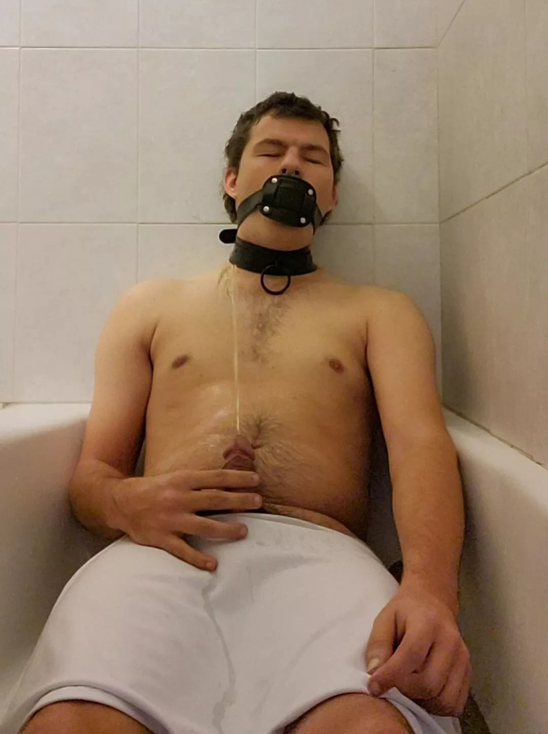 When he gags you, collars you, and makes you piss on yourself while wearing a skirt