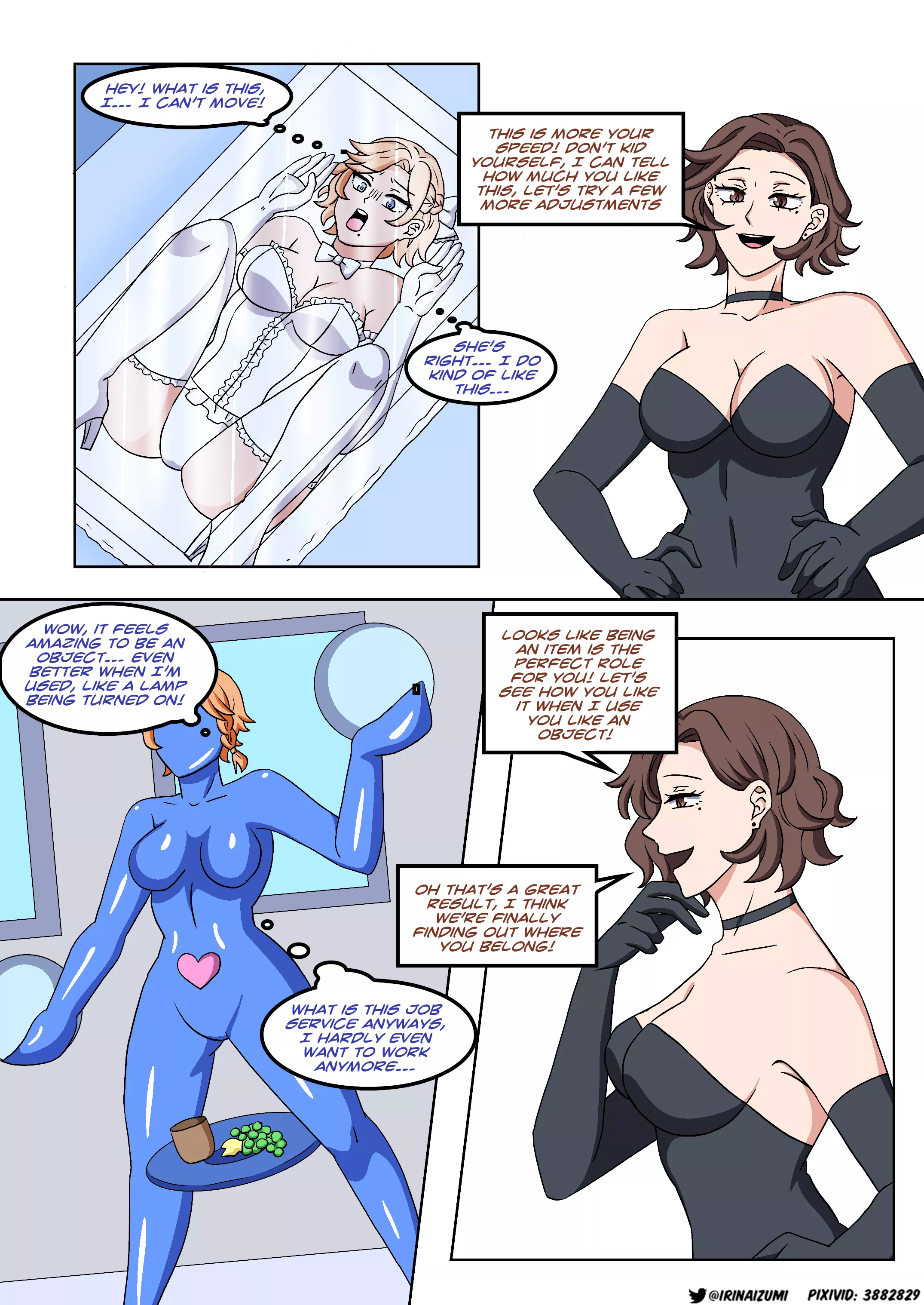 Country boy looks for a job in the city and is turned into a woman and then into a sex doll