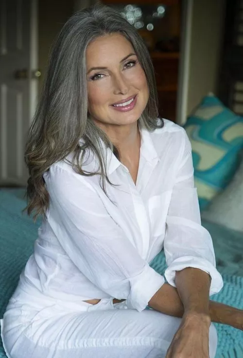 Greying mature in white