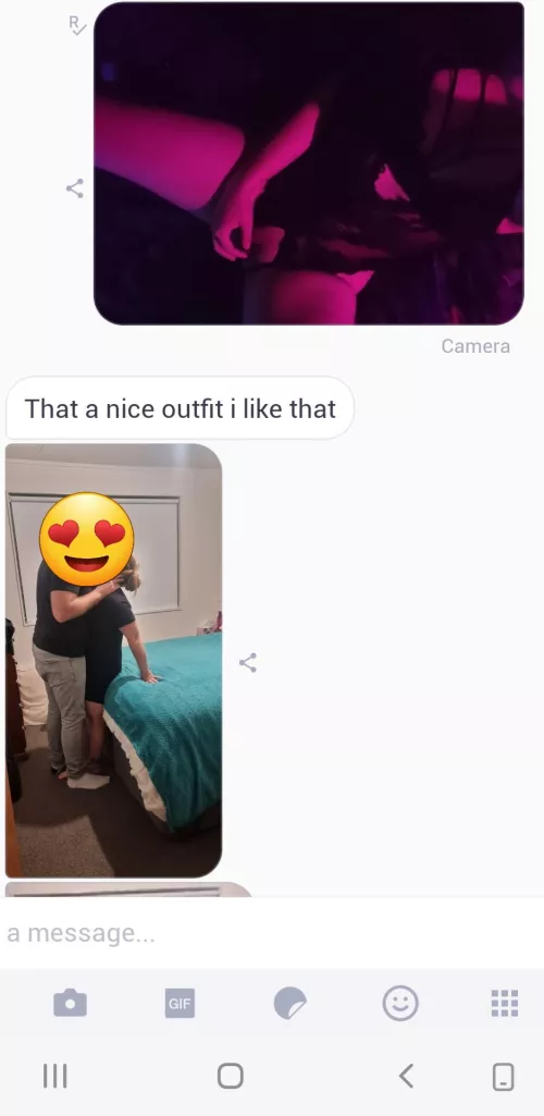 Her husband messaging me as it starts to go down 😍 I sent a photo of me edging in anticipation and I received a photo of them kissing before the videos came through 😍🥵 I'm still on cloud 9