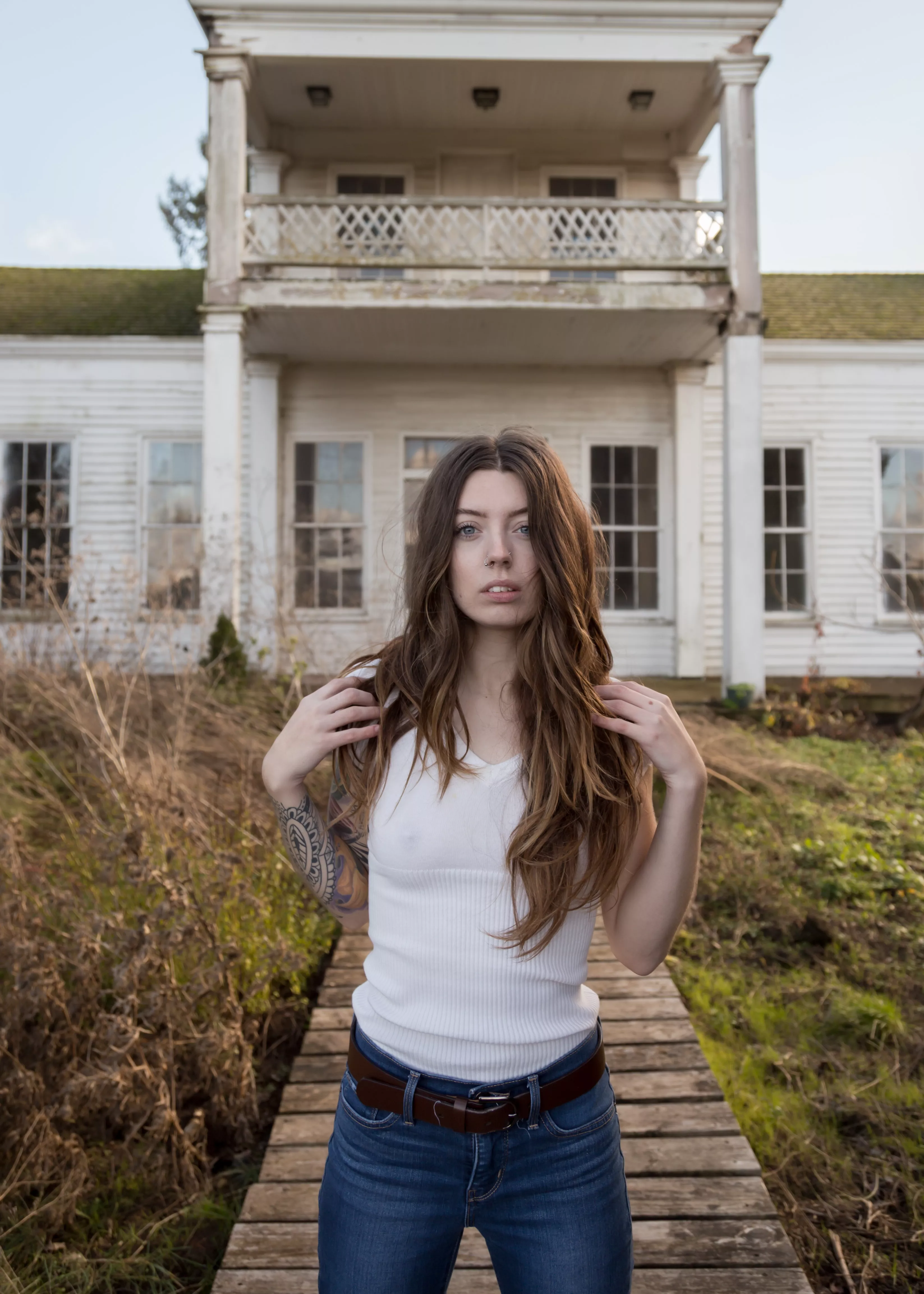 I love how my pretty pink nipples look hiding behind a plain white shirt