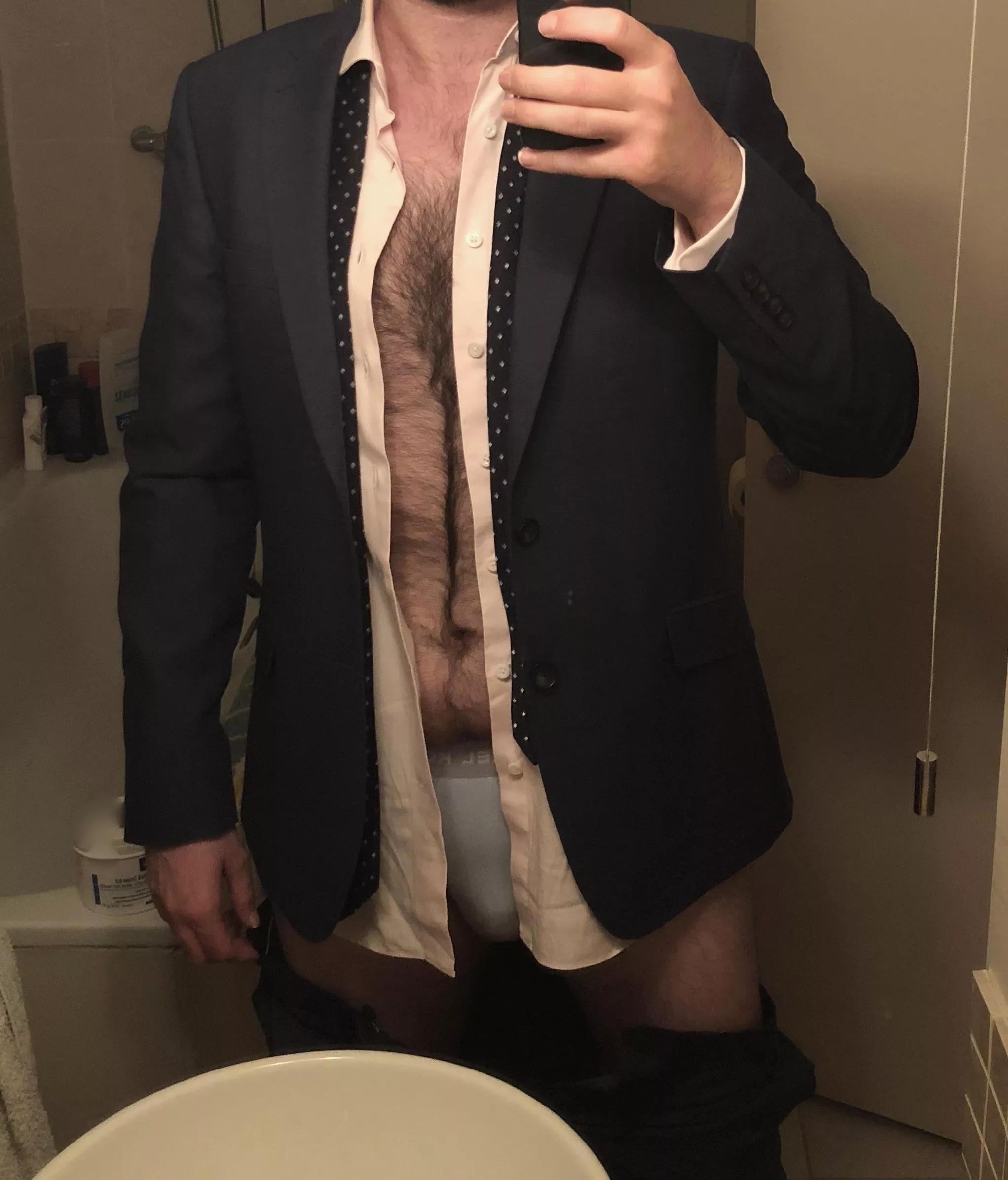 I really hate wearing a suit to work on Friday, but I had client meetings. Home now and more than ready to take it off (42)