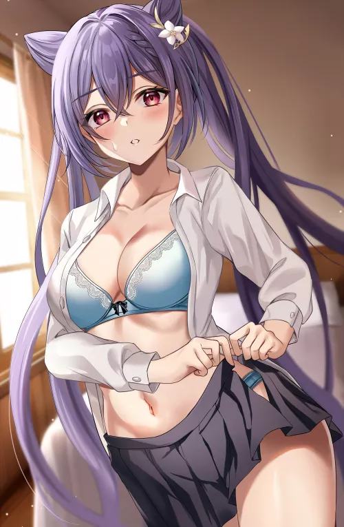 Keqing changing clothes