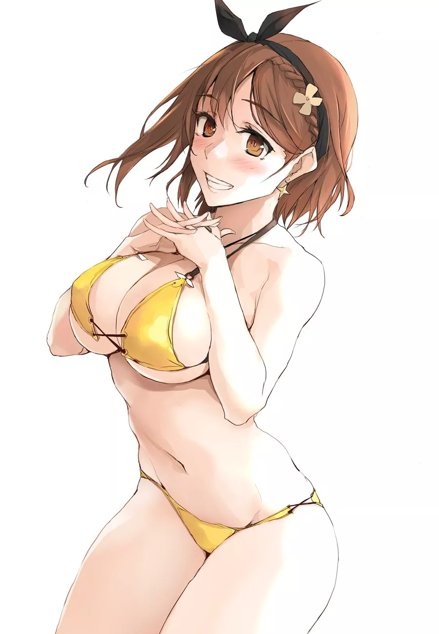Reisalin Stout Showing Off her Yellow Bikini [Atelier Ryza] (Zekkyon)