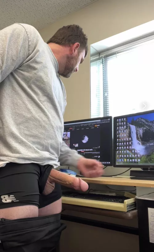 Watching porn and stroking my big fat cock.