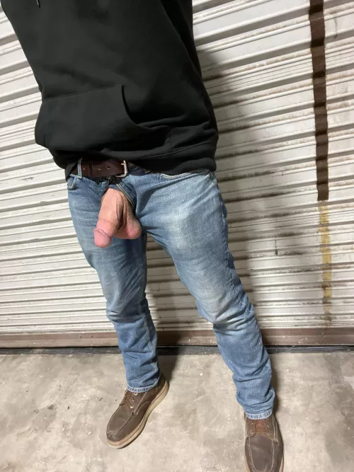 Well my co-worker called out today so I worked with my cock out all day long at the shop today.