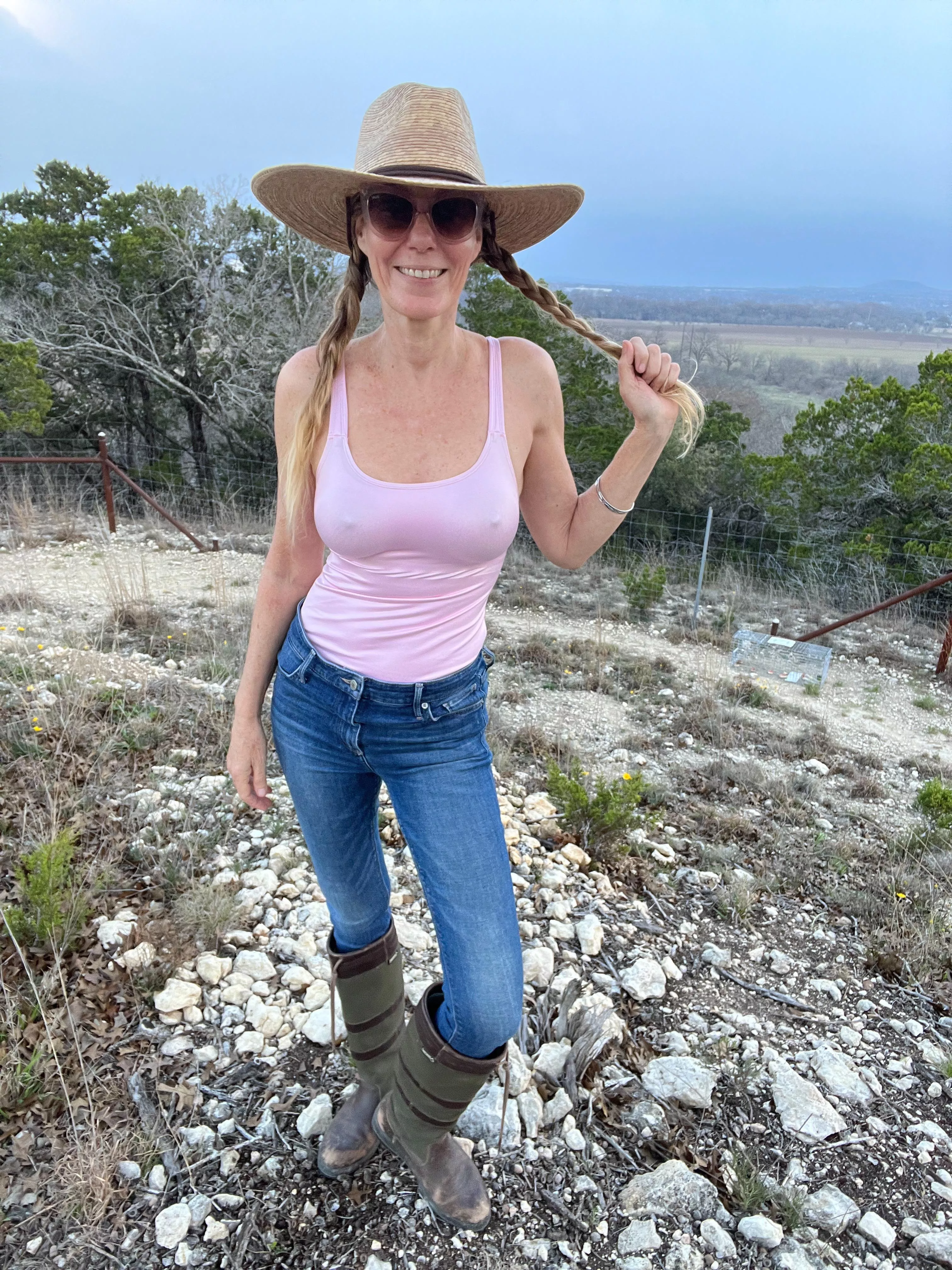 West Texas ranch view. Trying to catch a porcupine.