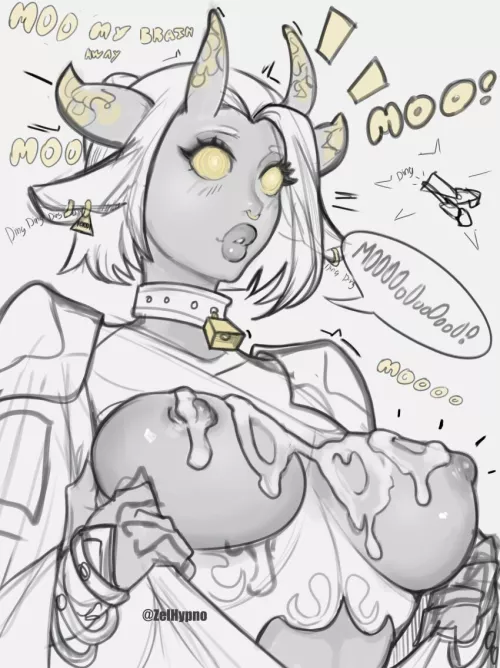 A hypnotized hentai hucow (zelhypno)