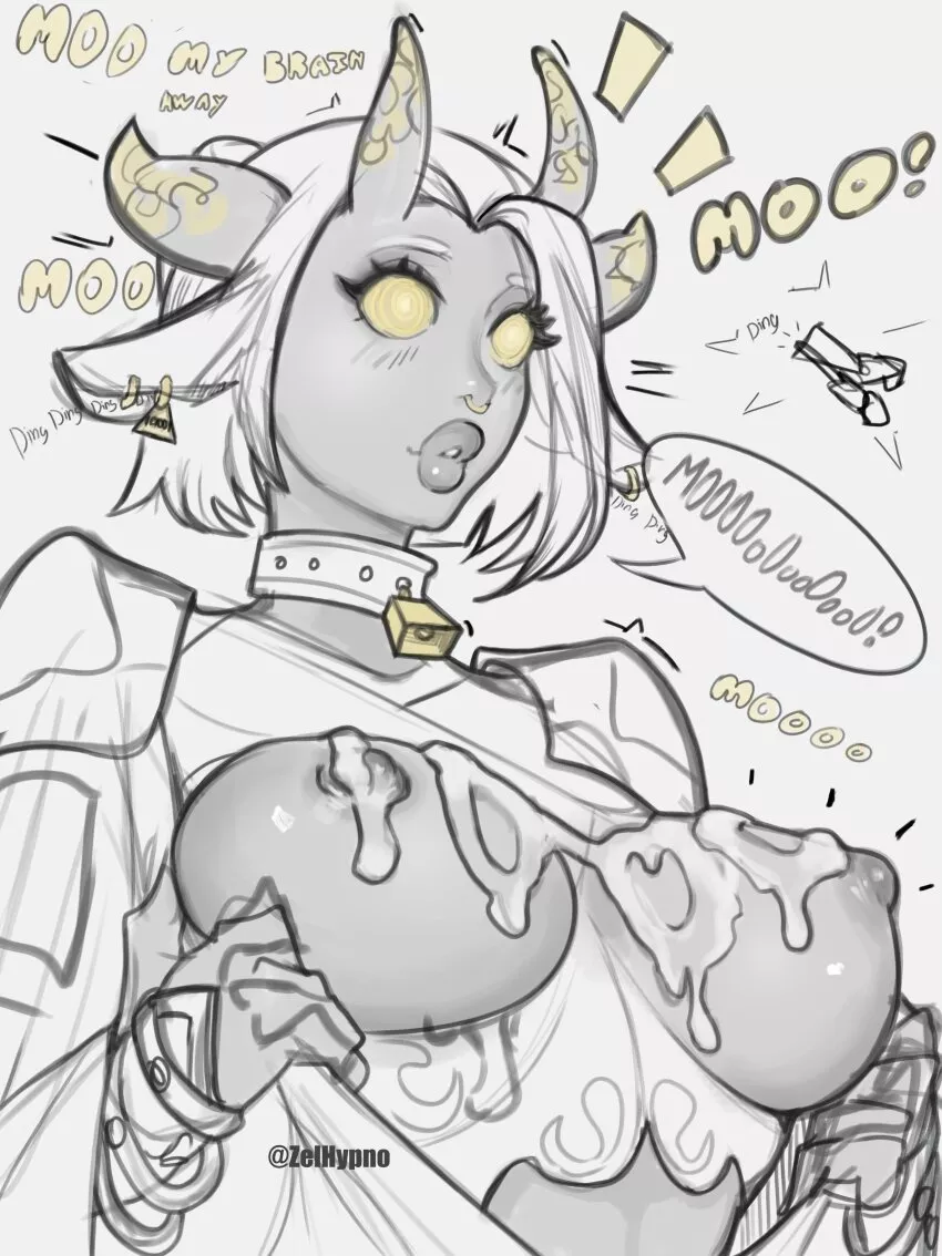 A hypnotized hentai hucow (zelhypno)