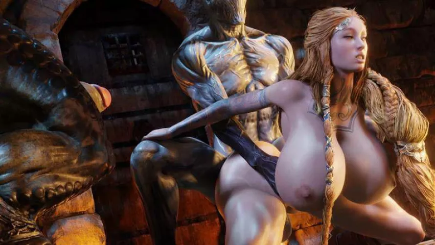 Amazoness helps repopulate the goblin population(sfmdh)