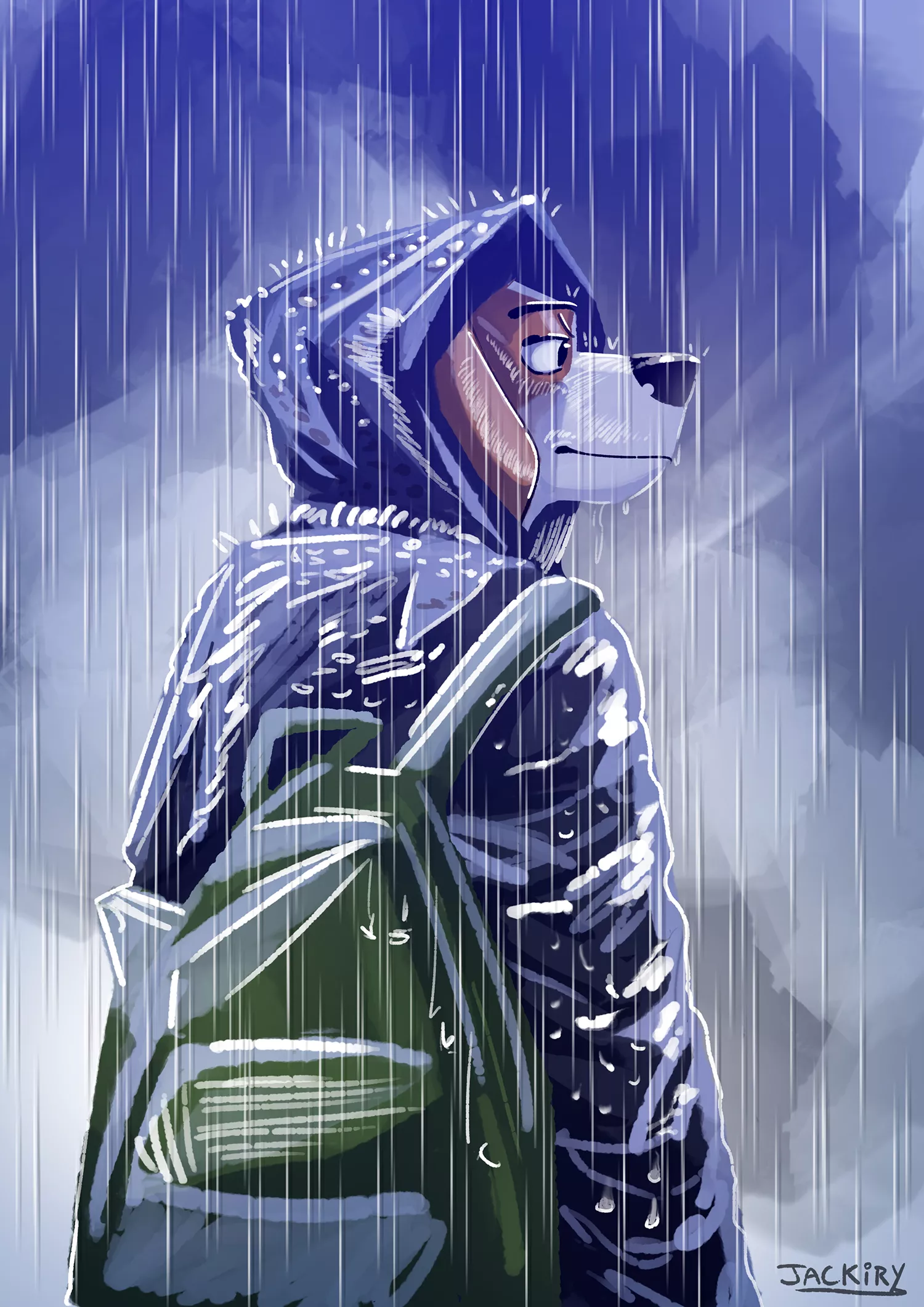 🌧️☔🐶 (art by me)