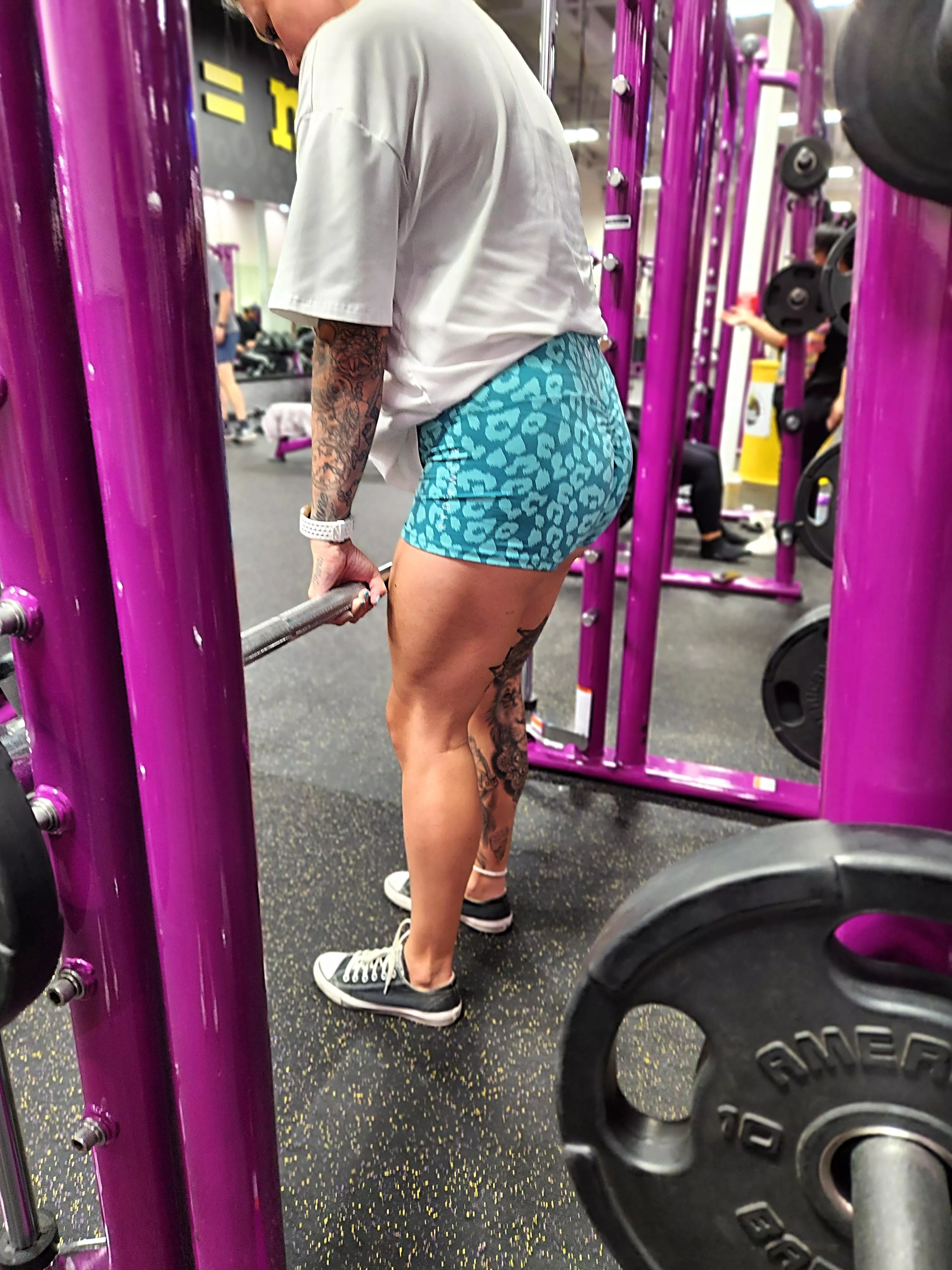 Can I get a hand to stretch after gym please, mind the wet patch