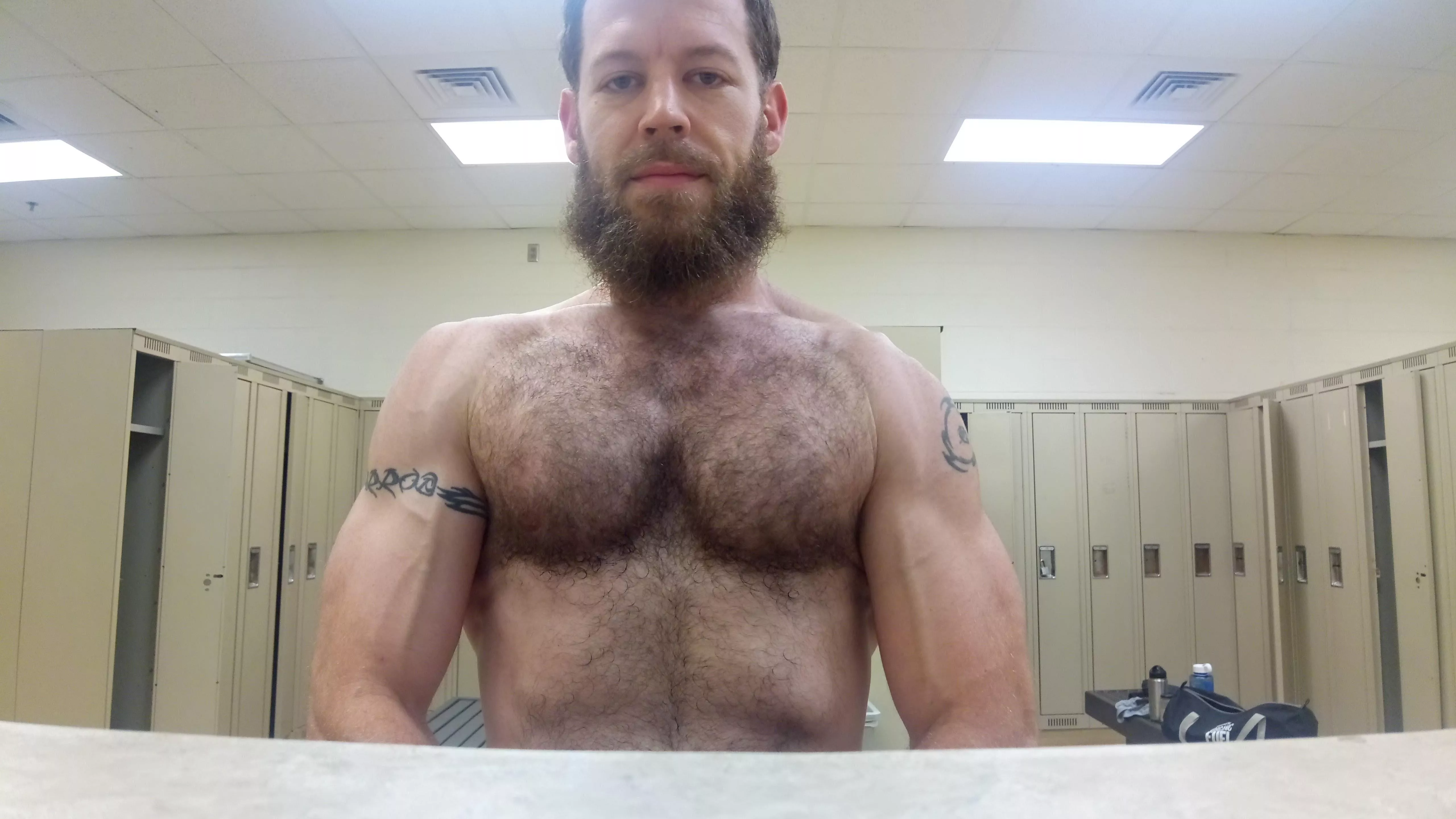 Daddy’s in the locker room waiting