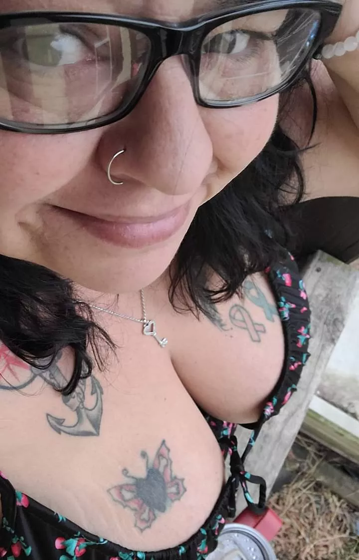 Enjoying her morning coffee