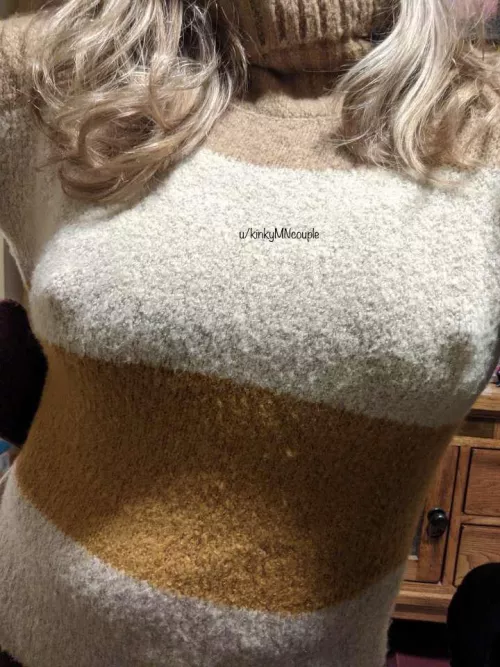 I love going braless in this sweater!
