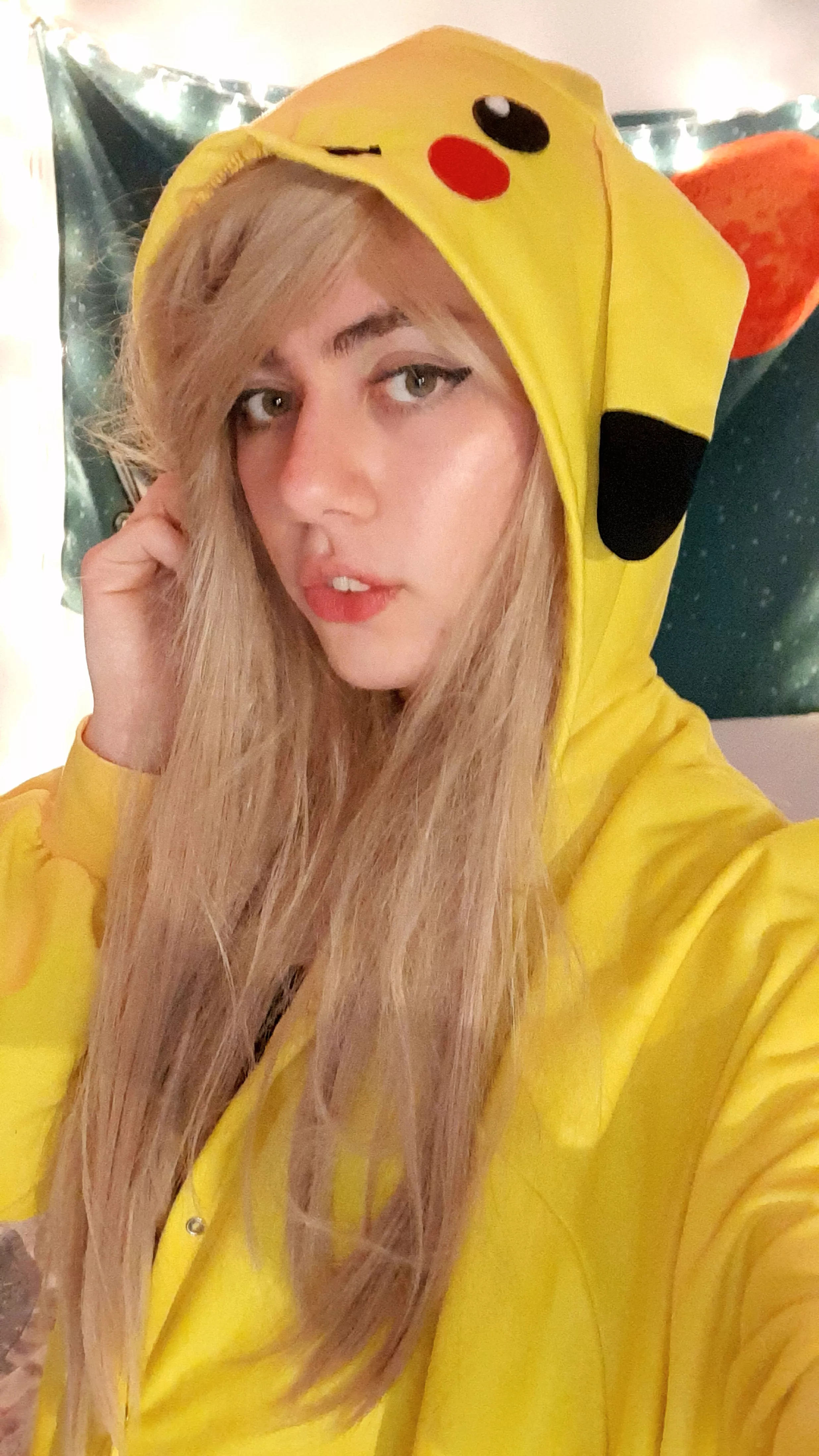 Impulse bought a pikachu onesie lmao... I like it though 💛