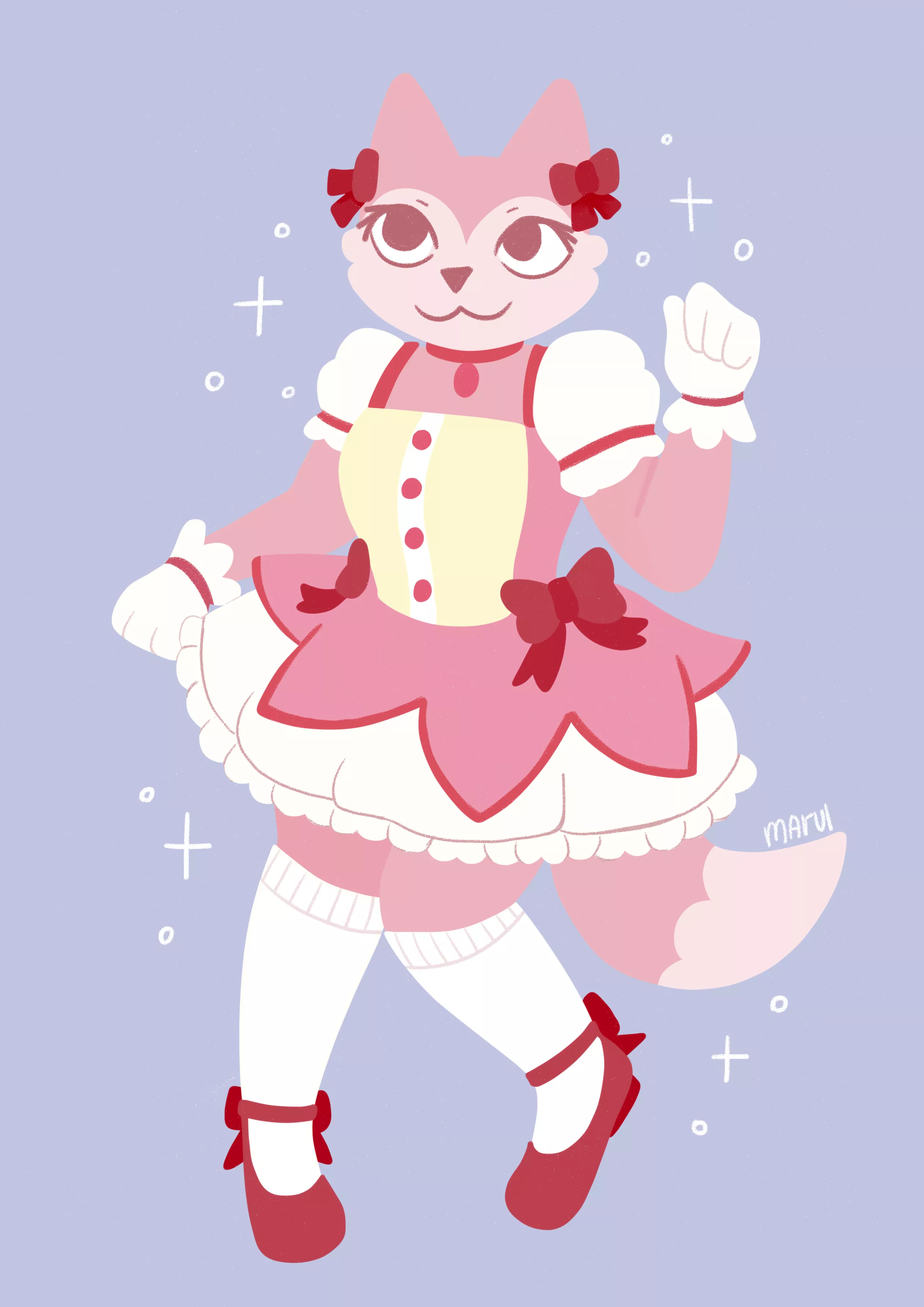 Madoka Magica but it's furry (art by me!)