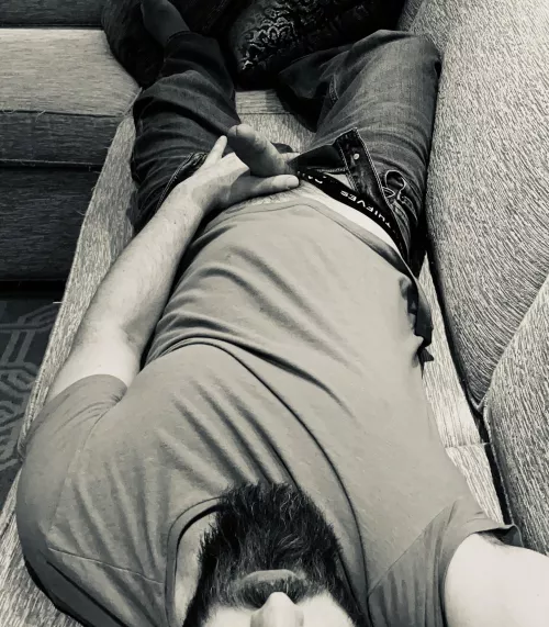 Plenty of room on this couch…