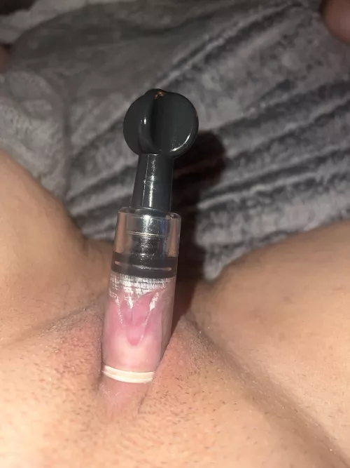 Pumping just my clit for the first time. I'm already in love it feels so good!