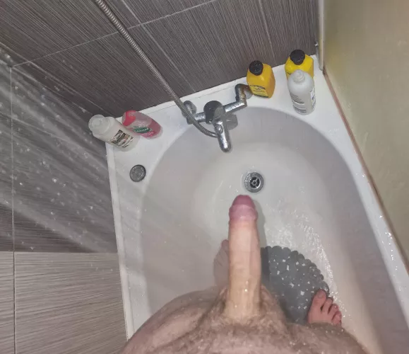 showering my hard cock just for you