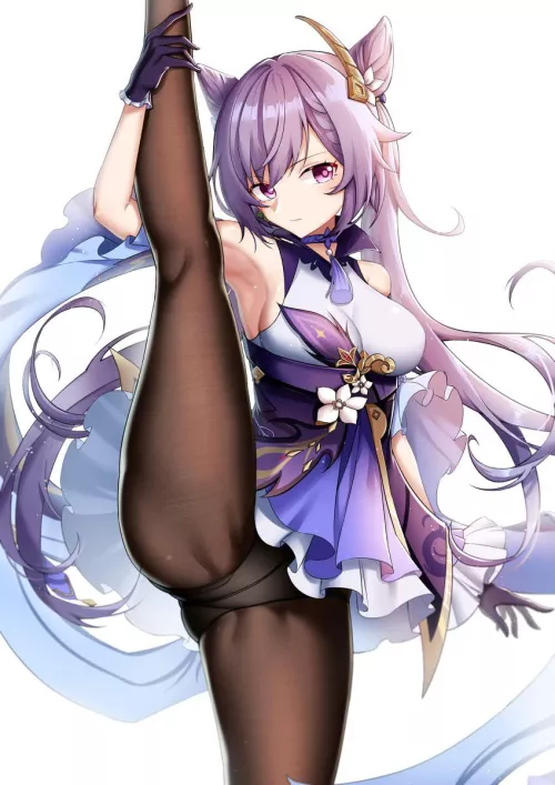 Showing off her flexible body