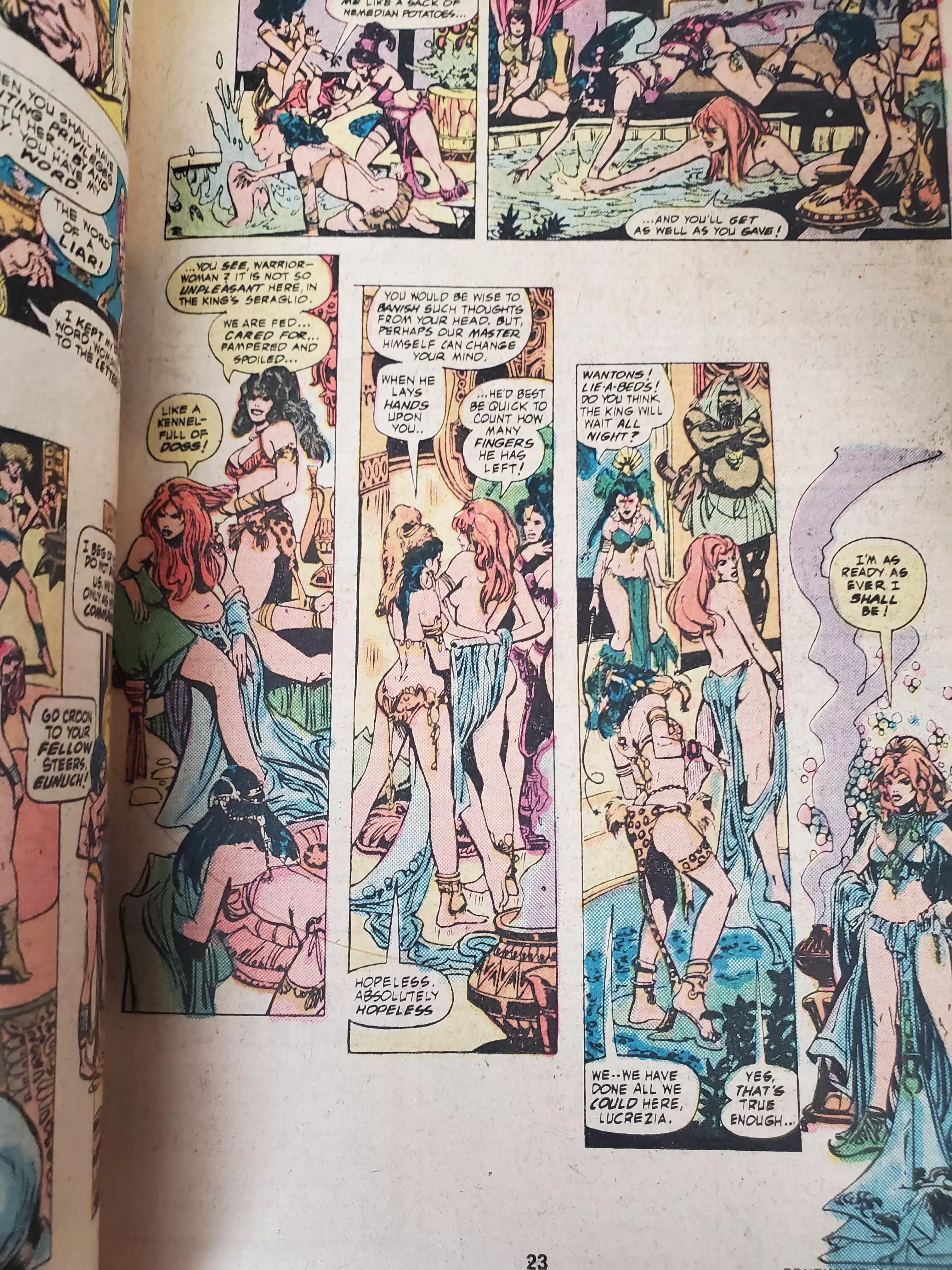 Sonja and some lady friends taking a bath [Marvel Feature Vol. 2 #1]