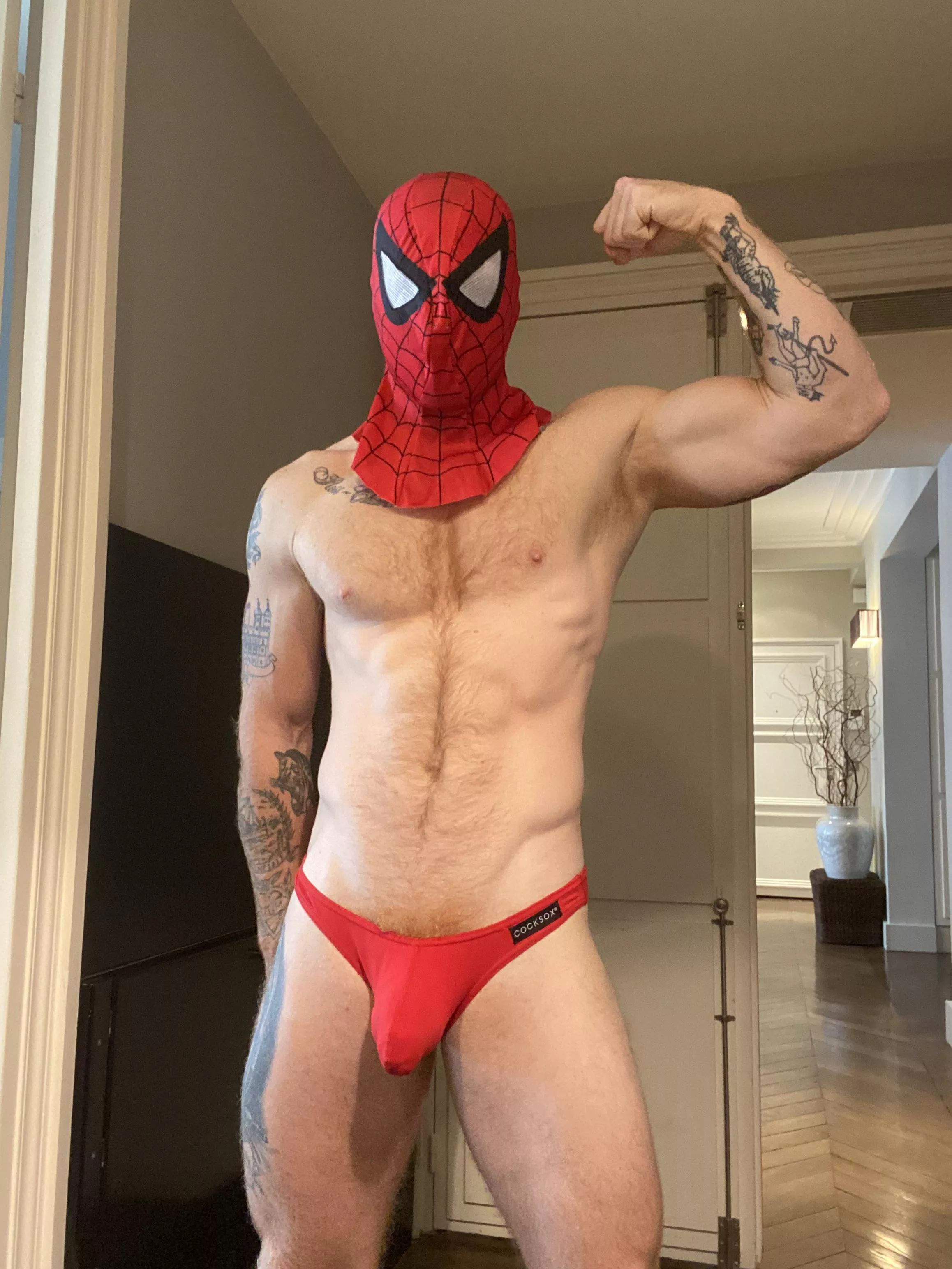 Spidey bulge, wanna shoot some webs with me?