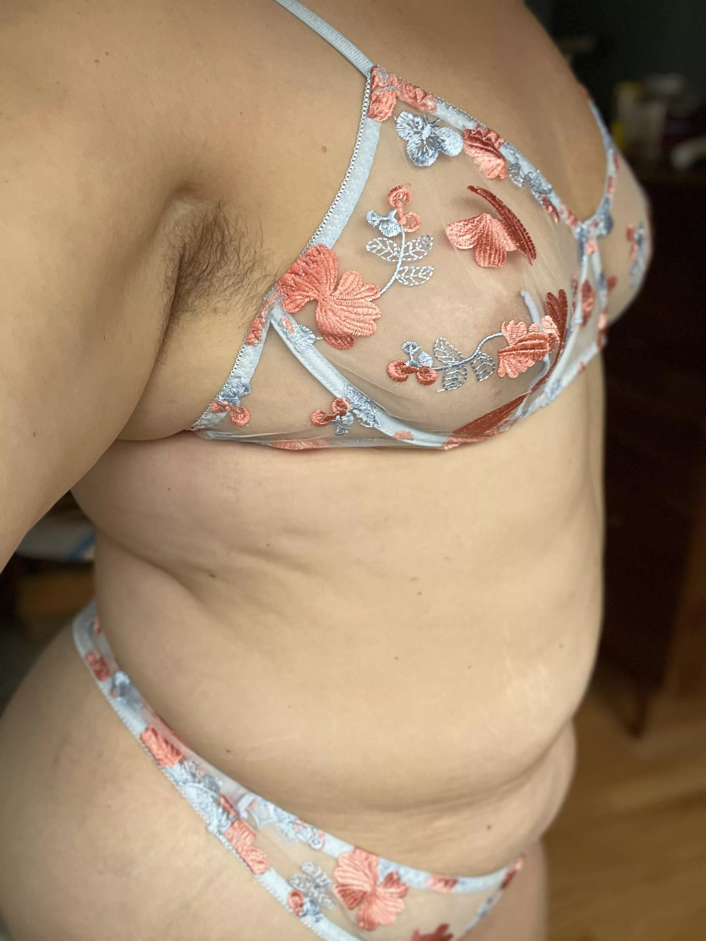 Winter coat with spring time lingerie