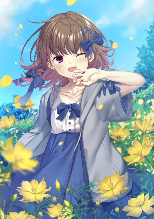 Boy In A Flower Field.