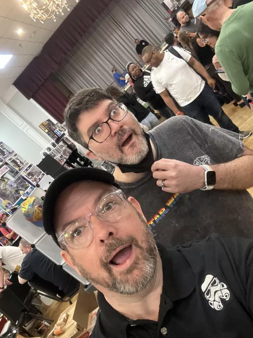 Checking out the Toy and Collectables show with the handsome husband.