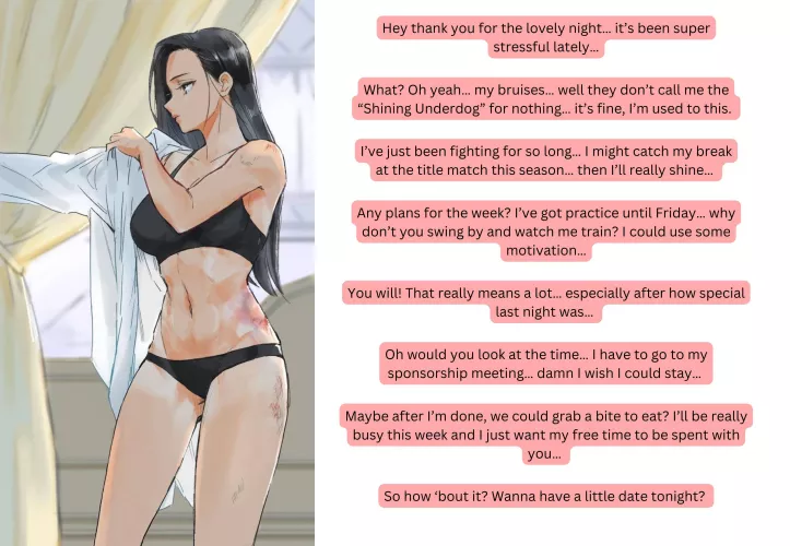 Even a fighter has her needs [Fighter] [Strong] [Implied] [Hurt] [Feelings] [After] Artist: Honwaka (Twitter)