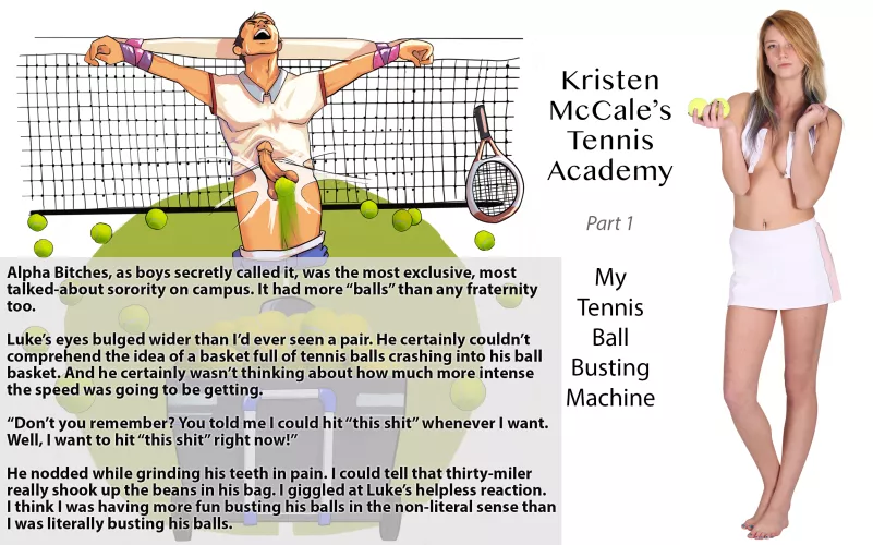 Kristen McCale's Tennis Academy Part 1: My Tennis Ballbusting Machine 🍒😈