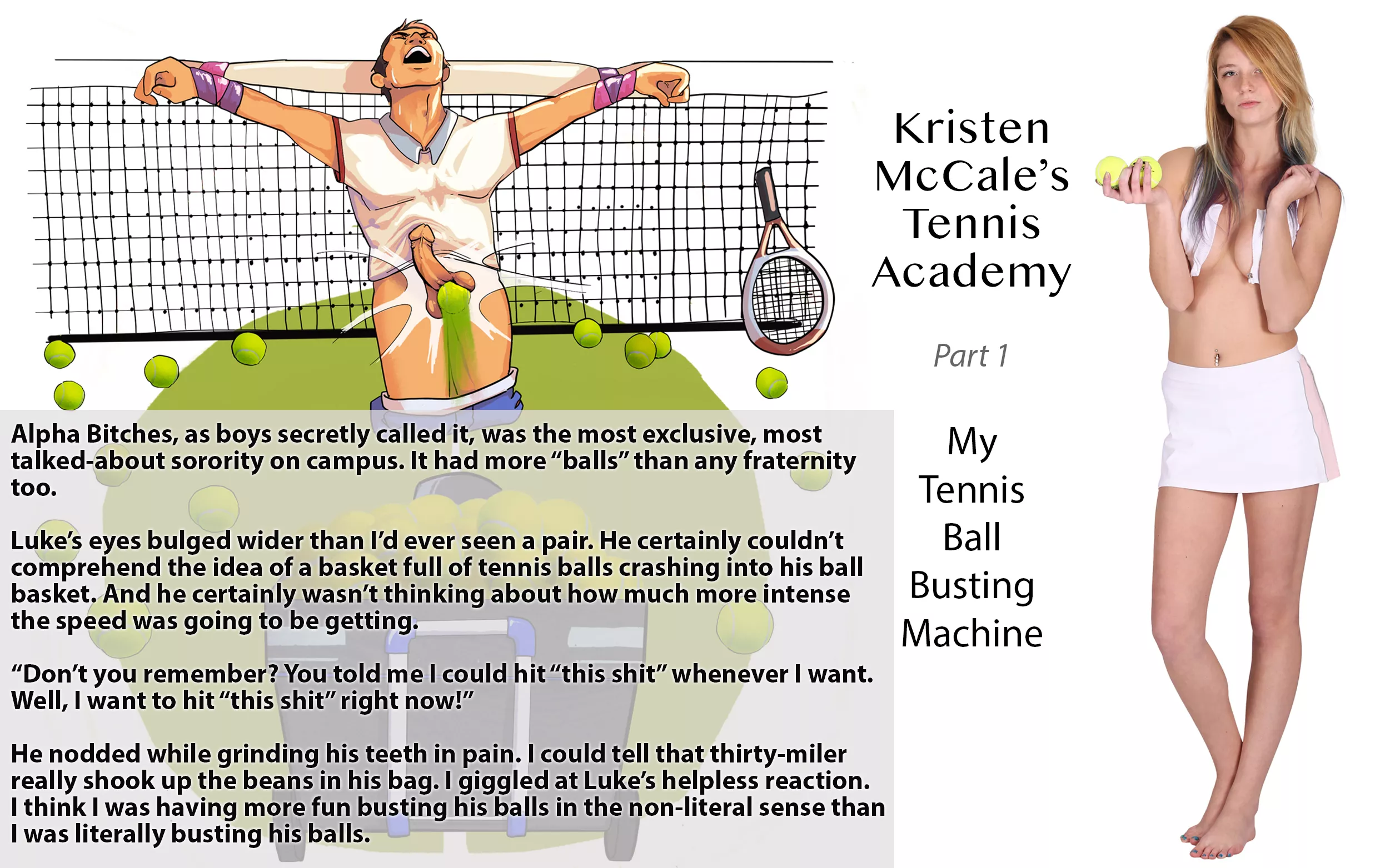 Kristen McCale's Tennis Academy Part 1: My Tennis Ballbusting Machine 🍒😈