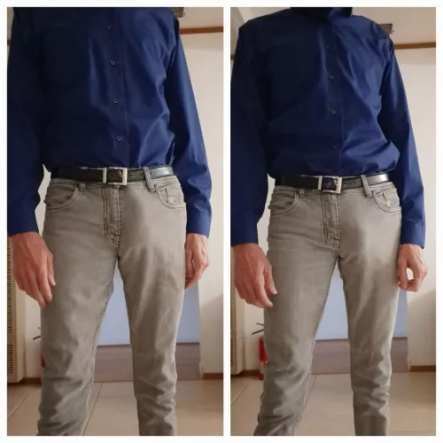 New pants show the outline